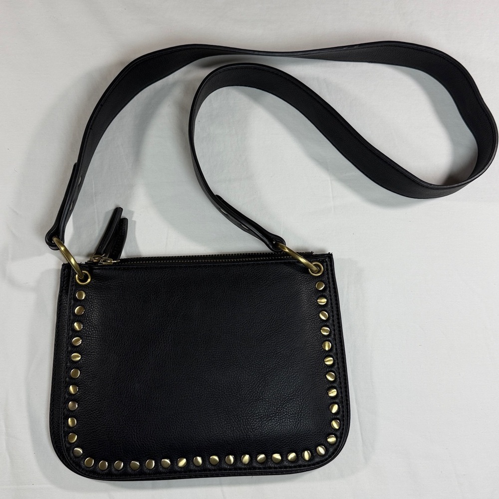 Anthropology Georgia Studded Crossbody Bag Purse Black NWOT